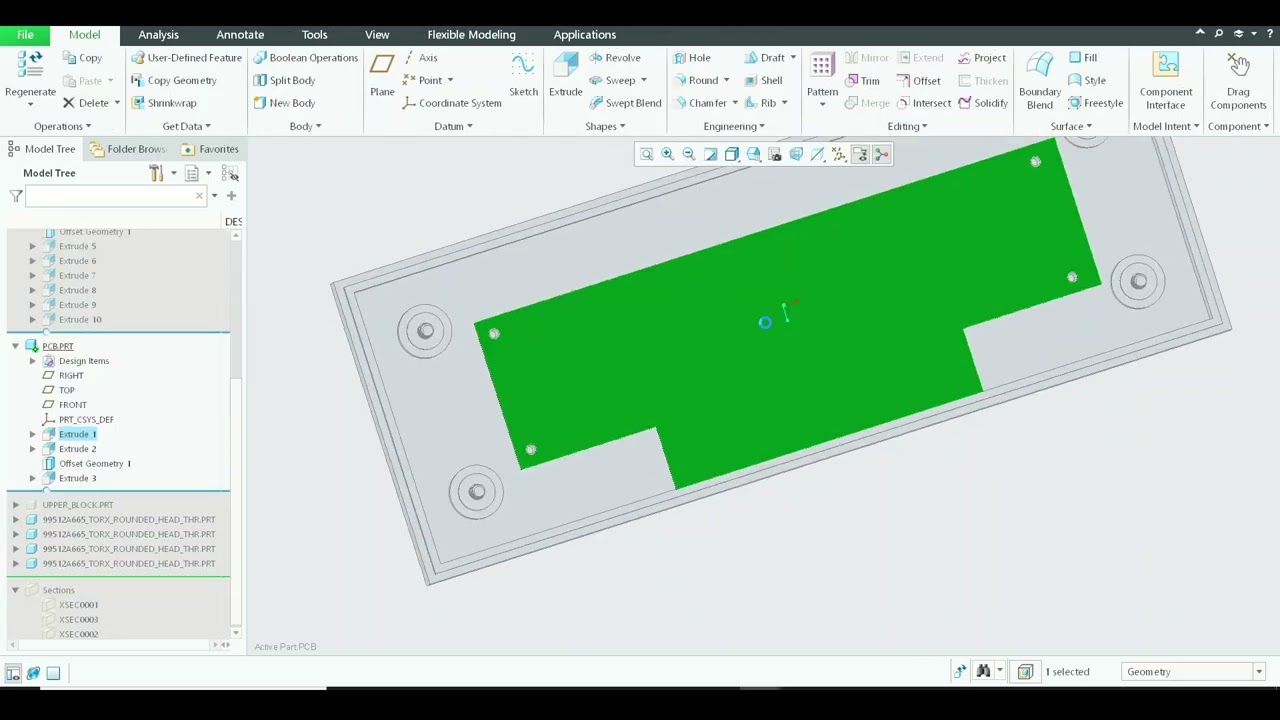 Refining PCB Mounting with Tapped & Clearance Holes | Assembly Validation in Creo Parametric-Part 16