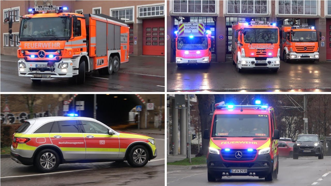 [📟🚨 PERSON UNTER ZUG] Rüstzug FW 3 + DB Notfallmanager + ELW 1 & HLF-B FW 1 + FuStW + 🚁 | Stuttgart