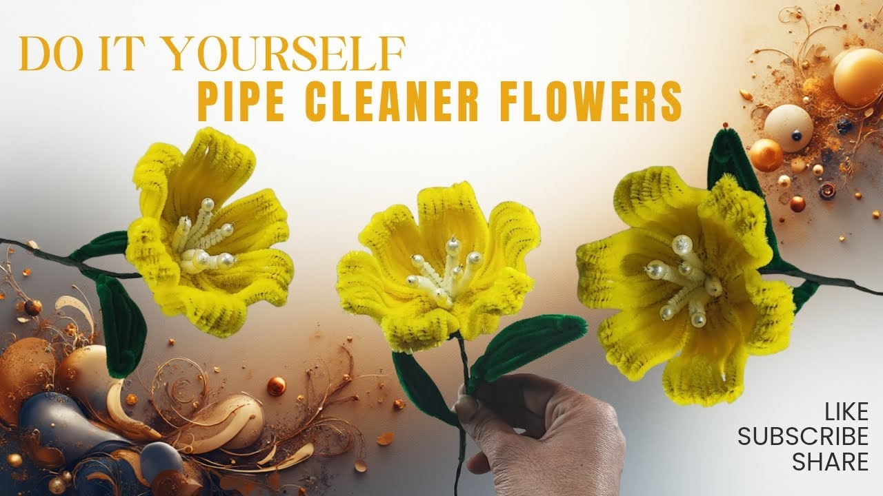 diy flower making for vasant panchami |pipe cleaner flowers#tutorial#artcrique 
