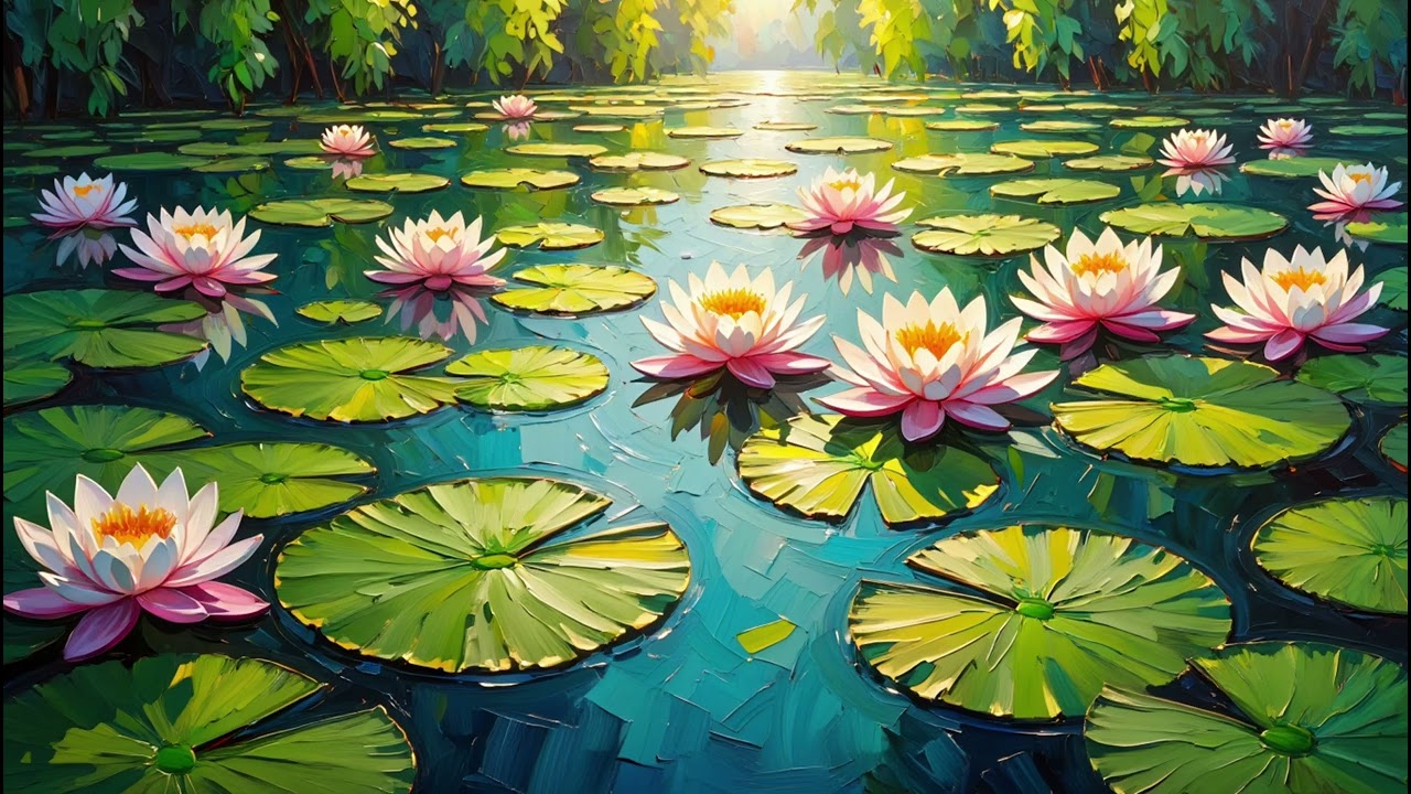4K Frame TV Art No Music | Giverny Garden Scene | 1-Hour Ambient Screensaver