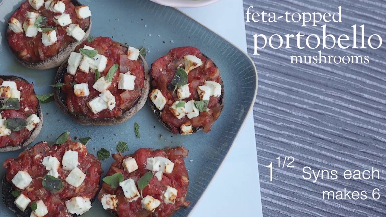 Slimming World feta-topped portobello mushrooms recipe - 1&frac12; Syns each