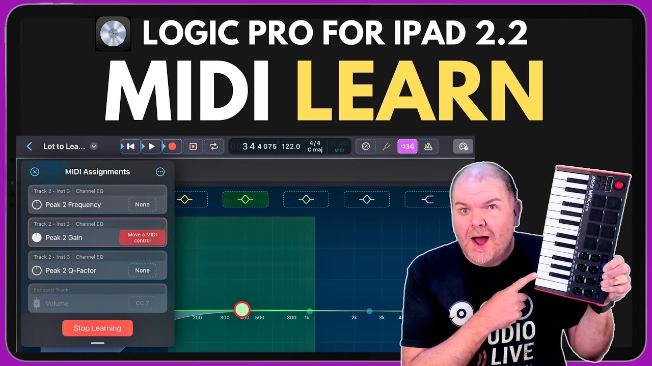 Новая функция LEARN MIDI в Logic Pro для iPad 2.2
