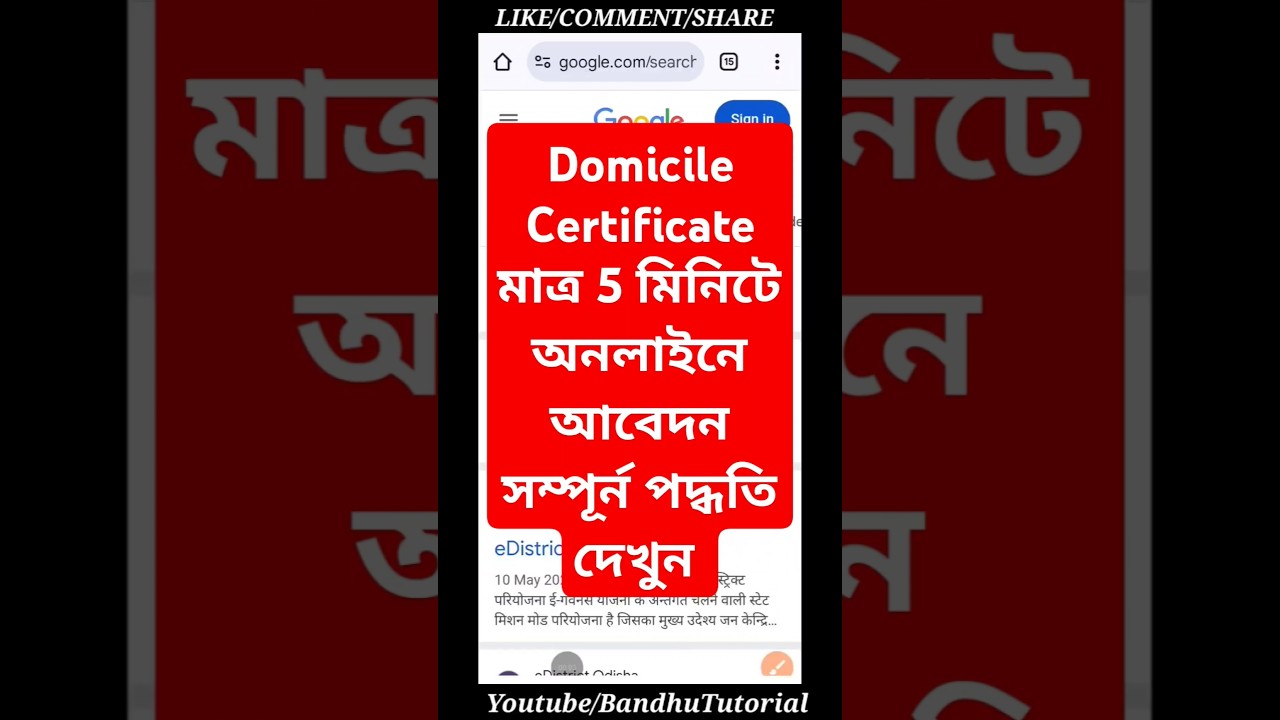 Domicile certificate online apply 2025 west bengal #domicilecertificate #trending #reelsvideo