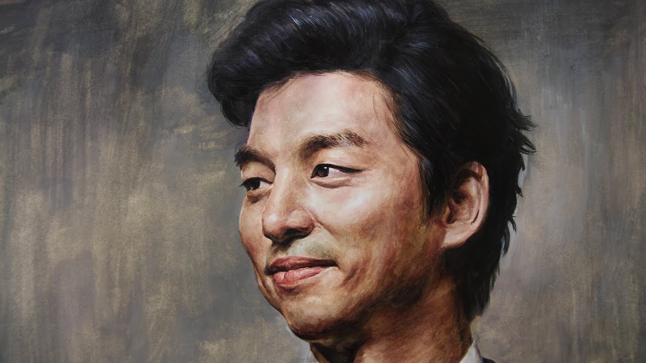 얼굴그리기 인물수채화 11( 도깨비 공유 인물화) watercolor portrait