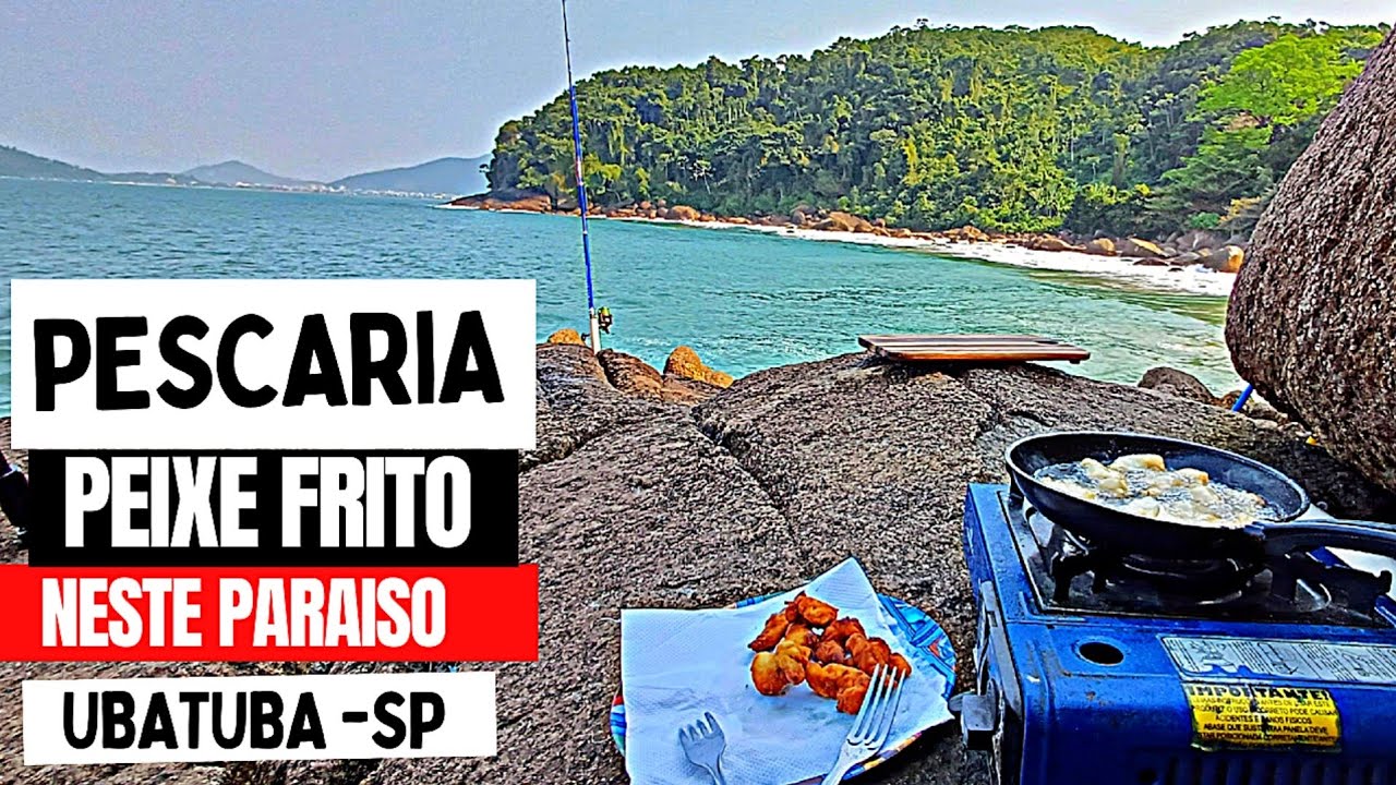 O MELHOR PEIXE QUE JÁ COMI ! Pesquei e fritei na beira do mar em Ubatuba SP