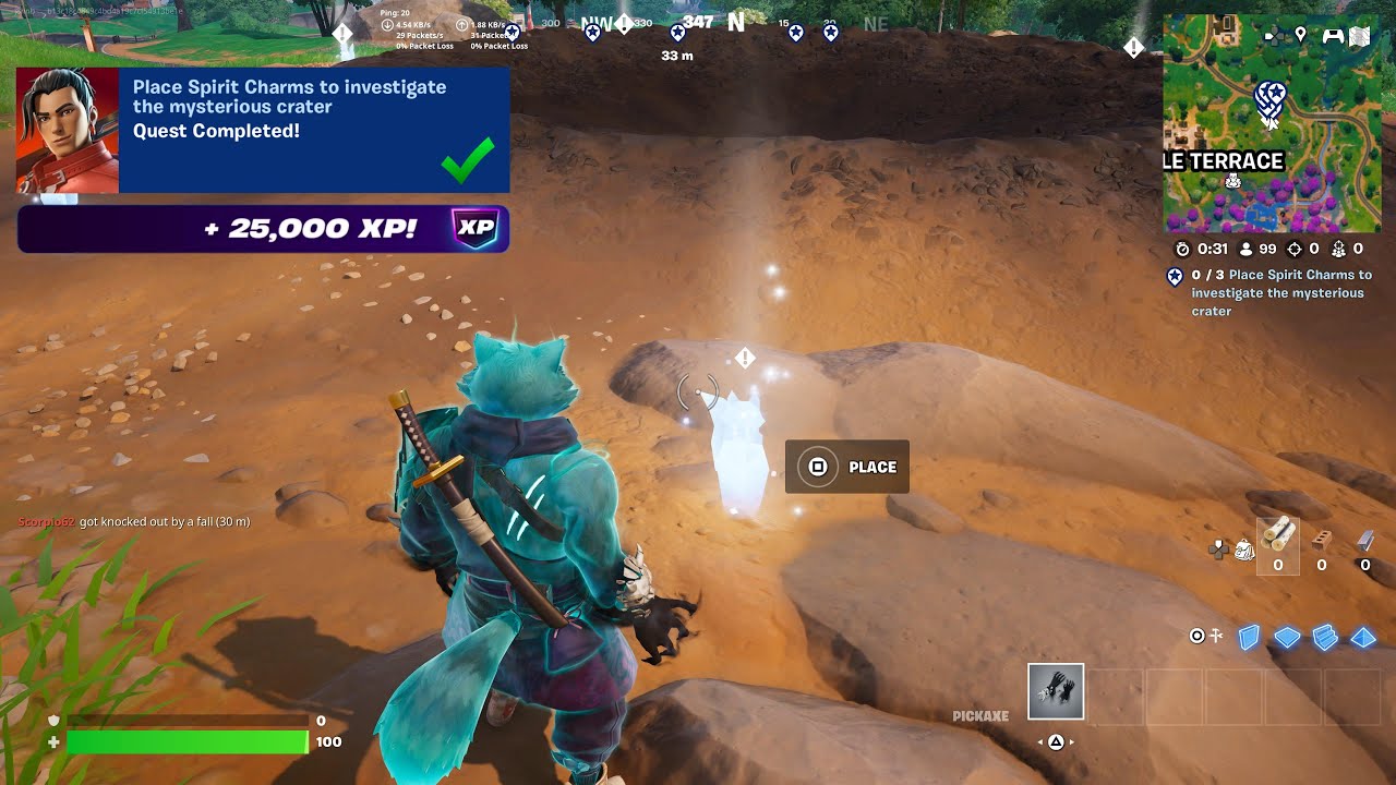 Fortnite - Place Spirit Charms To Investigate The Mysterious Crater (The Spirit Realm Story Quests)
