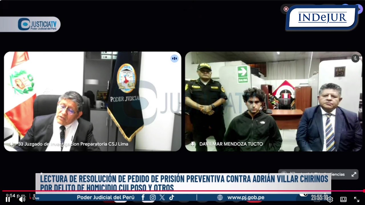 INDEJUR - Lectura de resolución de pedido de prisión preventiva contra Adrián Villar