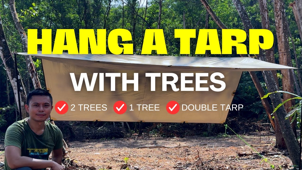 How to Hang a Tarp for Camping (2 Trees, 1 Tree, or Join 2 Tarps for More Space)