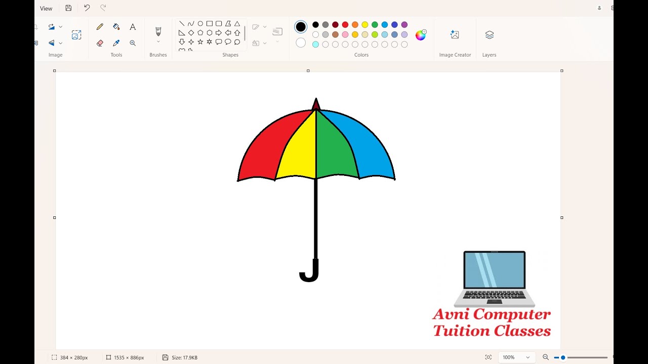 Ms paint Umbrella | Computer Drawing #viralvideo #computerdrawing