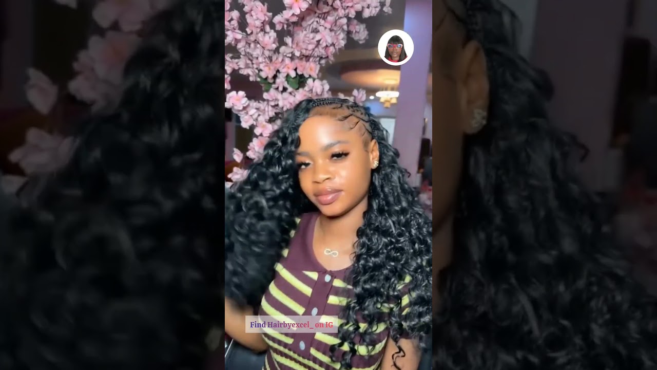Trending curly braid tutorial #viral #viralvideo #braids  #shorthair  #shortsfeed #short #hairstyle