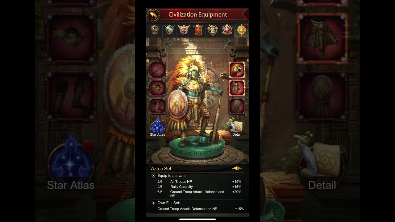 Aztec Helmet Amplify | Evony Civ Gear Ascension