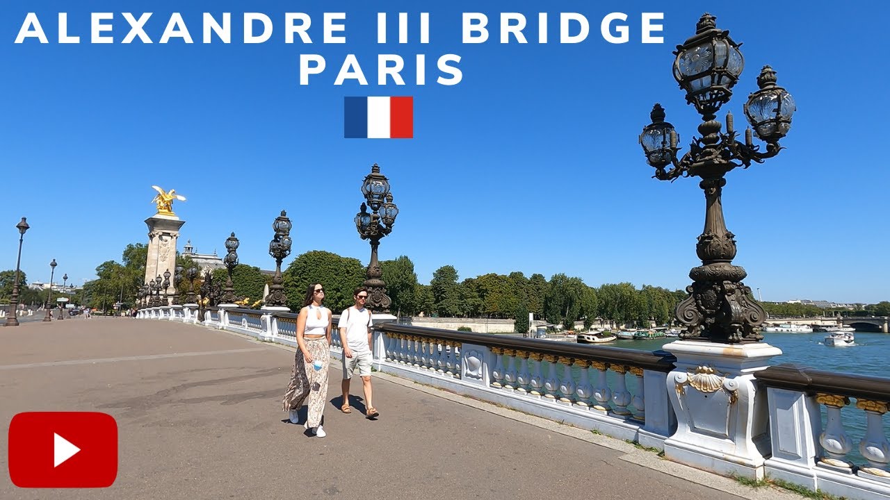 Beautiful Alexandre III Bridge, Paris, Walking Tour, France 🇫🇷.