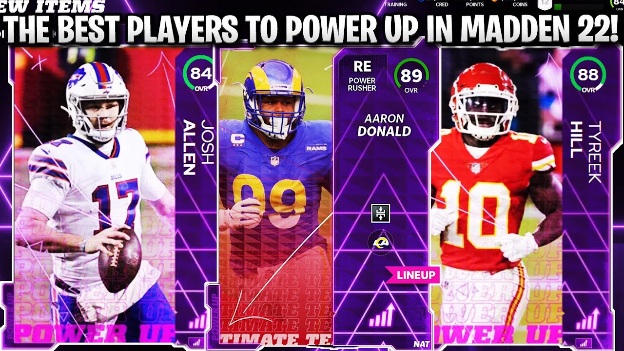 THE BEST PLAYERS TO POWER UP IN MADDEN 22! THE BEST POWERUPS! | MADDEN 22 ULTIMATE TEAM