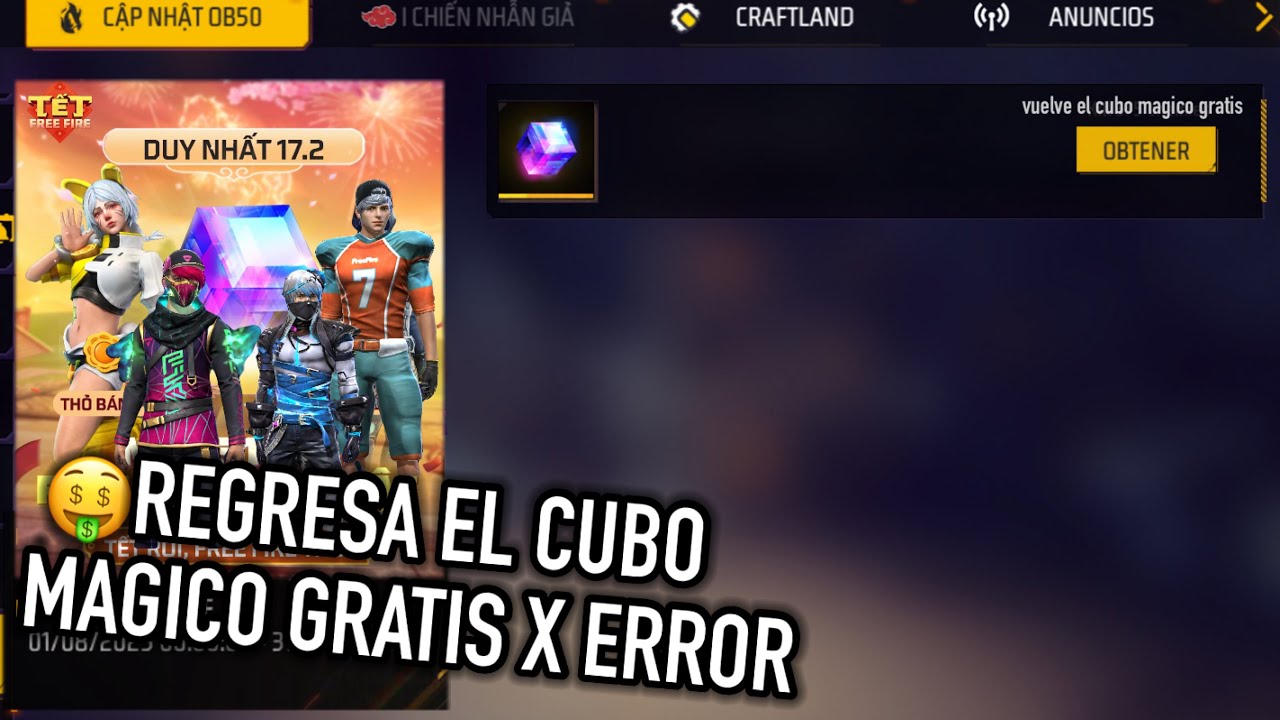 VUELVE x ERROR EL CUBO MAGICO GRATIS a FF LATAM 🧐👌 *cubo magico evento ff*