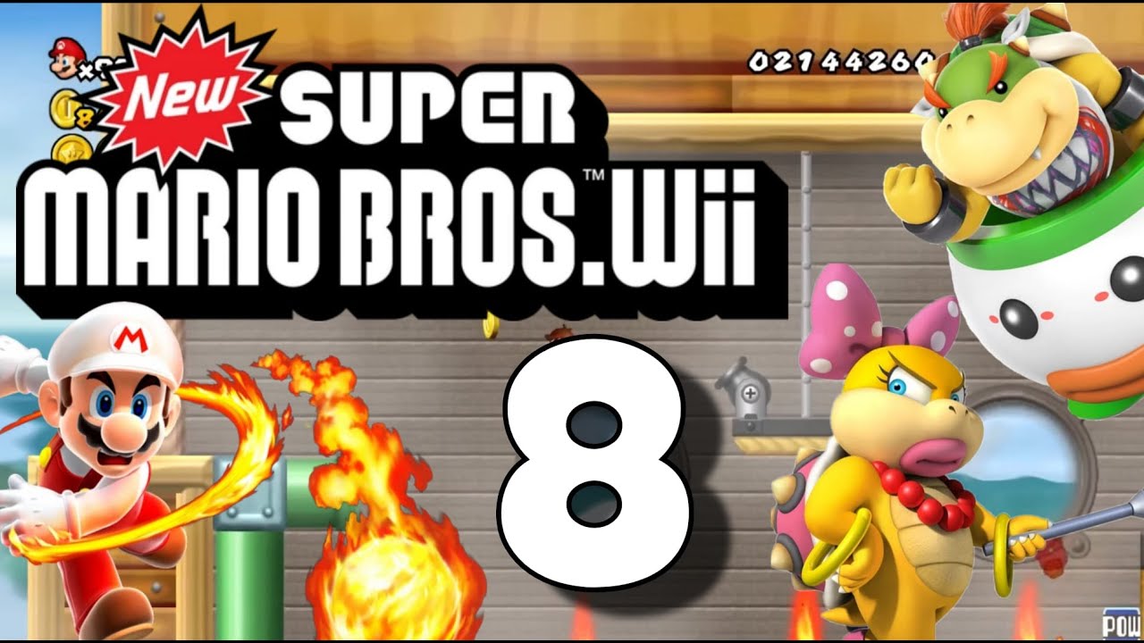 NEW SUPER MARIO BROS. WII 🍄 #8 Spiky Castle & Bowser Jr.'s Airship