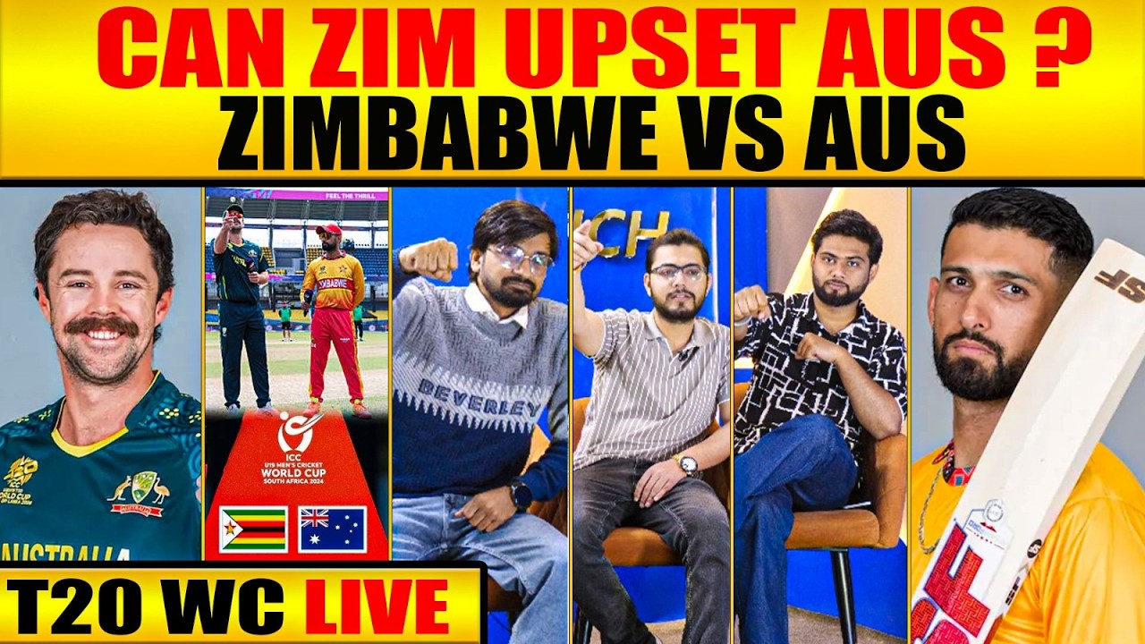 🔴AUS VS ZIM: ZIMBABWE BATTING FIRST, CAN THEY UPSET AUSTRALIA? #t20worldcup2026