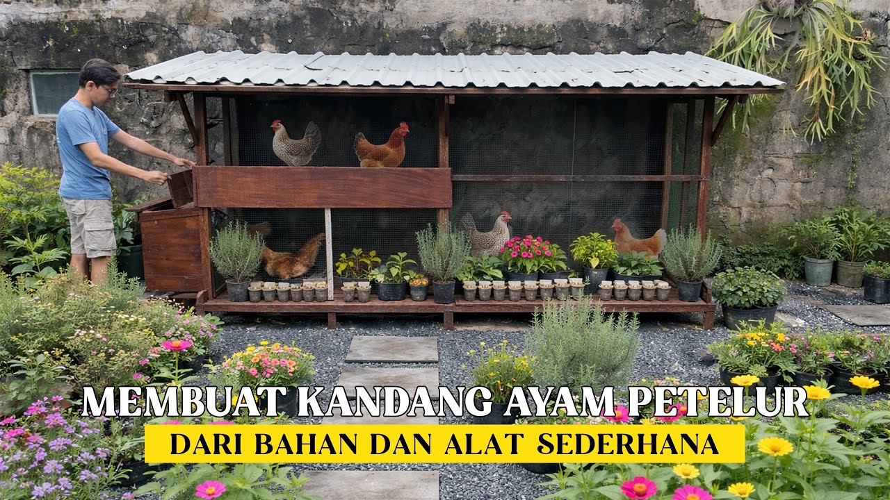 Cara Membuat Kandang Ayam Petelur Rumahan Semi Umbaran Modal Minim dan Alat Sederhana | Pemula Masuk
