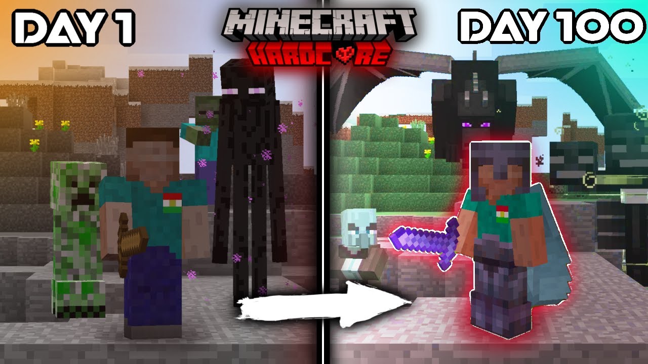 Minecraft Kurdish 100Days بەسەربردنی 100 ڕۆژ لە ماینکڕافتی هاڕدکۆر