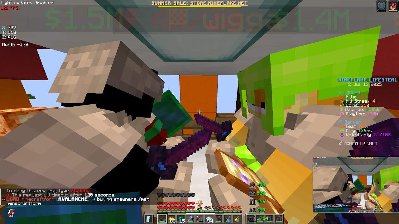 Most accused on Mineflake Tage