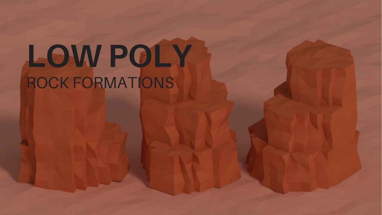 Low poly rock formations - blender