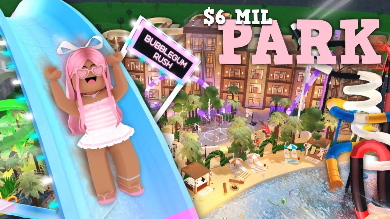 VISITING A $6 MIL WATERPARK + HOTEL AND RACE TRACK IN BLOXBURG