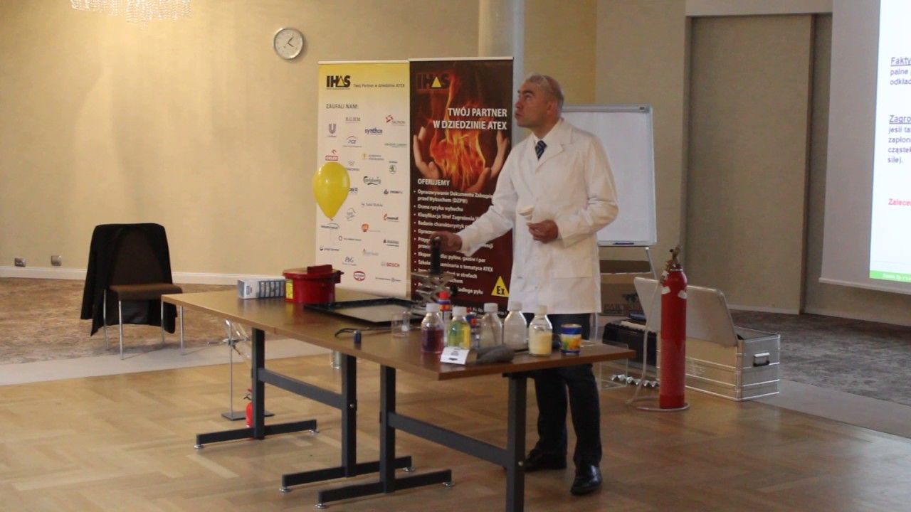 IHAS - szkolenie ATEX - pokaz wybuchowości pył&oacute;w