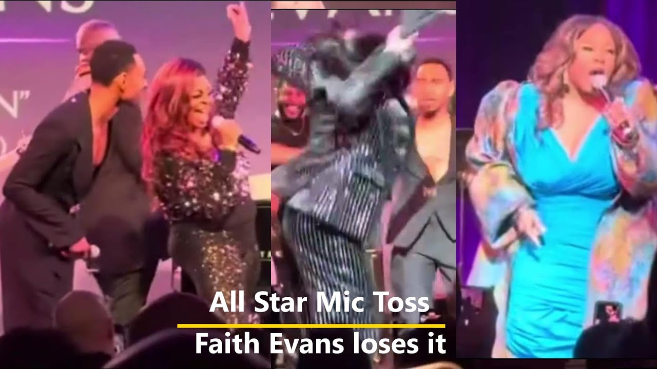 Mic Toss makes Faith Evans have a FULL-on Praise meltdown Kim Burrell, Kierra Sheard, Durrand & more