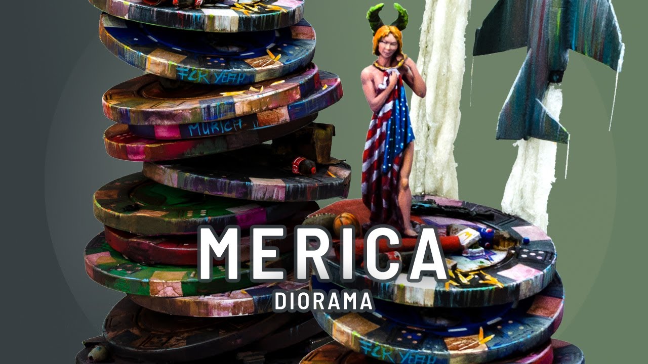 America in a nutshell in this miniature art diorama