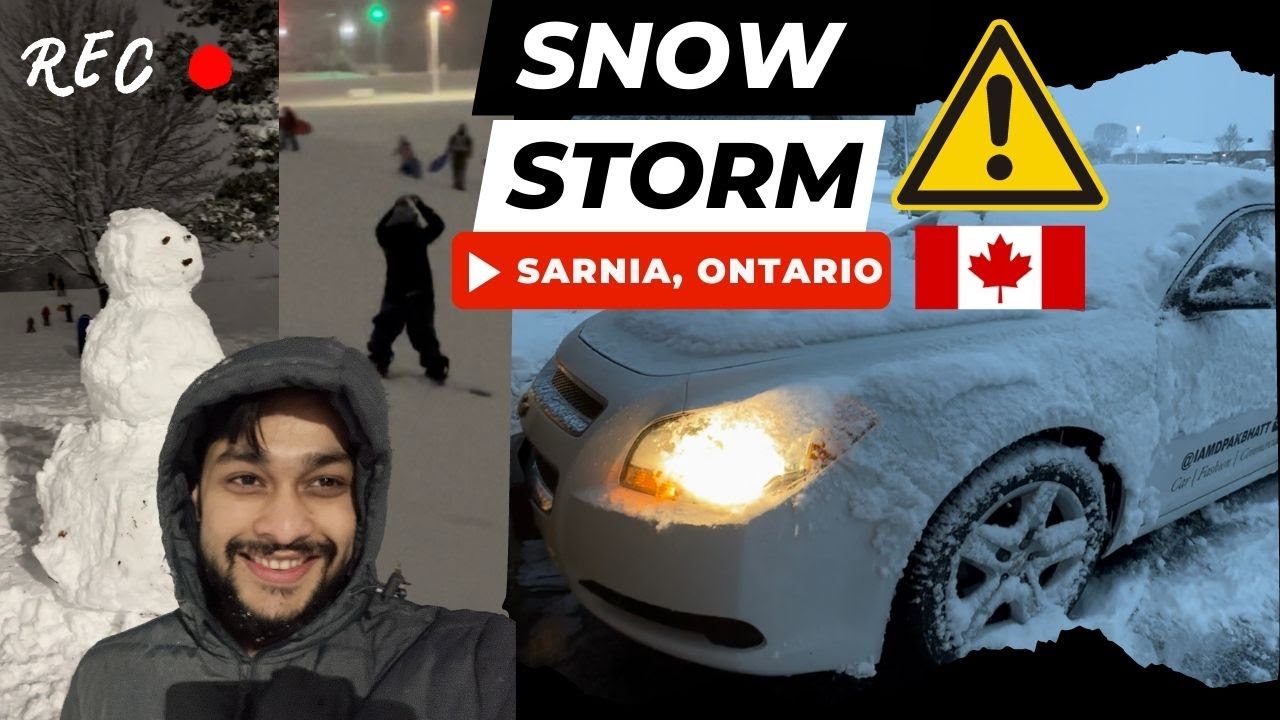 Exploring the City of Sarnia in Snowstorm | Lambton college student