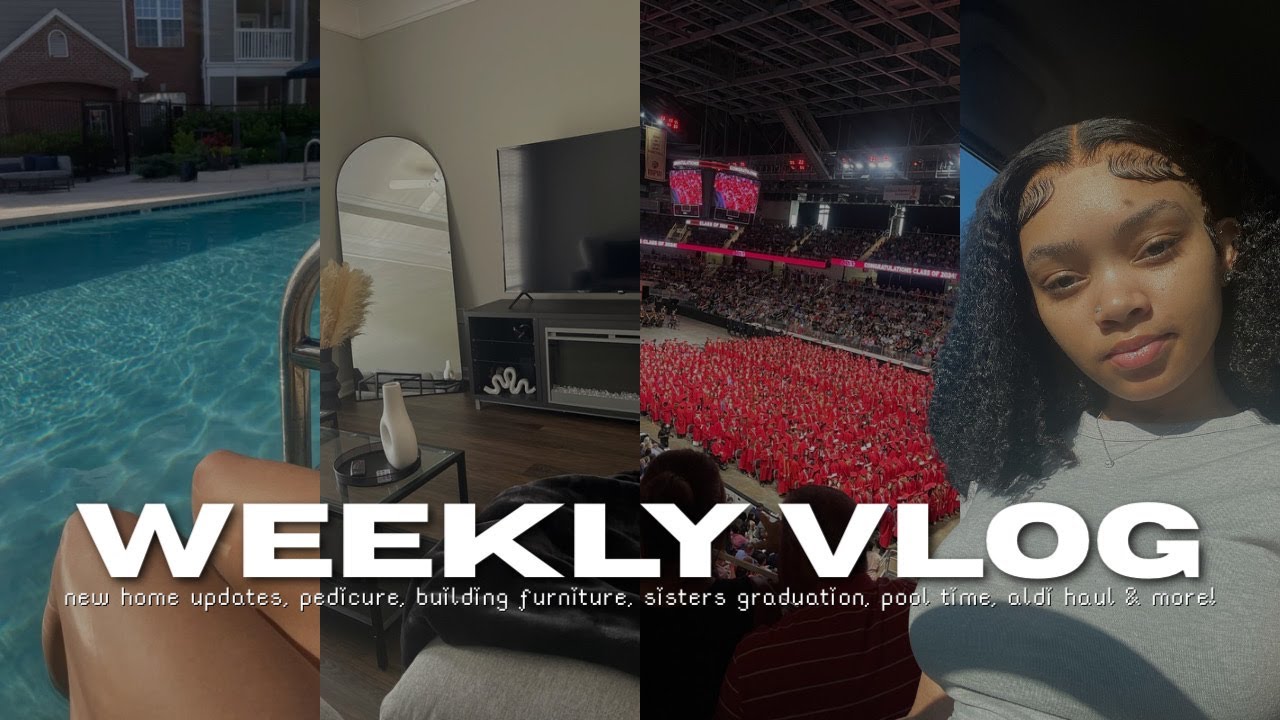 WEEKLY VLOG | apartment updates, sisters graduation, pool day, new hair + more! (ft.lavy hair)