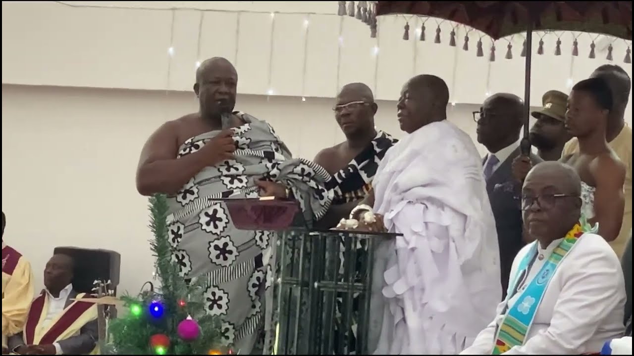 Otumfuo attended first church service at Ramsyer Presbyterian church @ Adum Kumasi today 