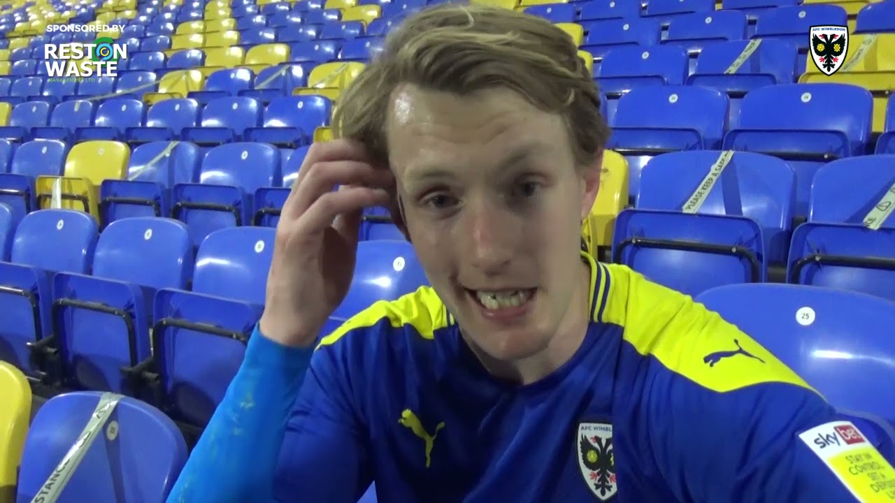 Joe Pigott after the final whistle against Rochdale
