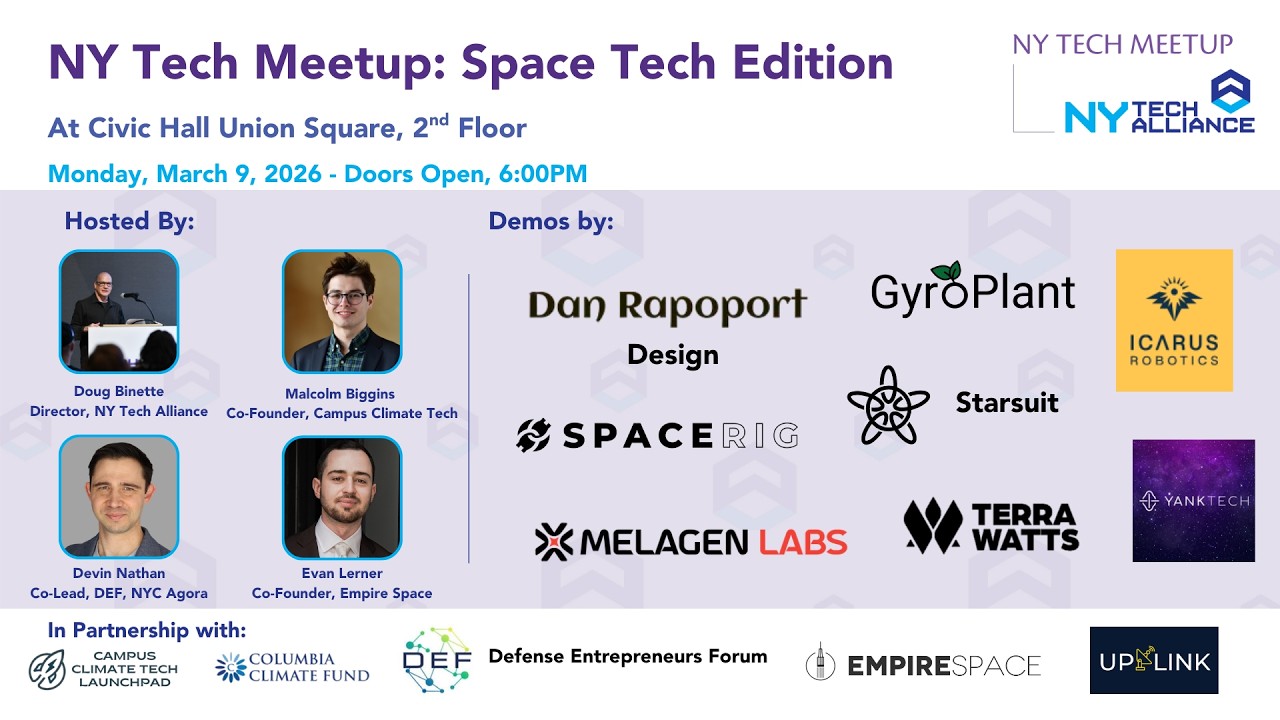 NY Tech Meetup: Spacetech Edition - Monday, March 9, 2026