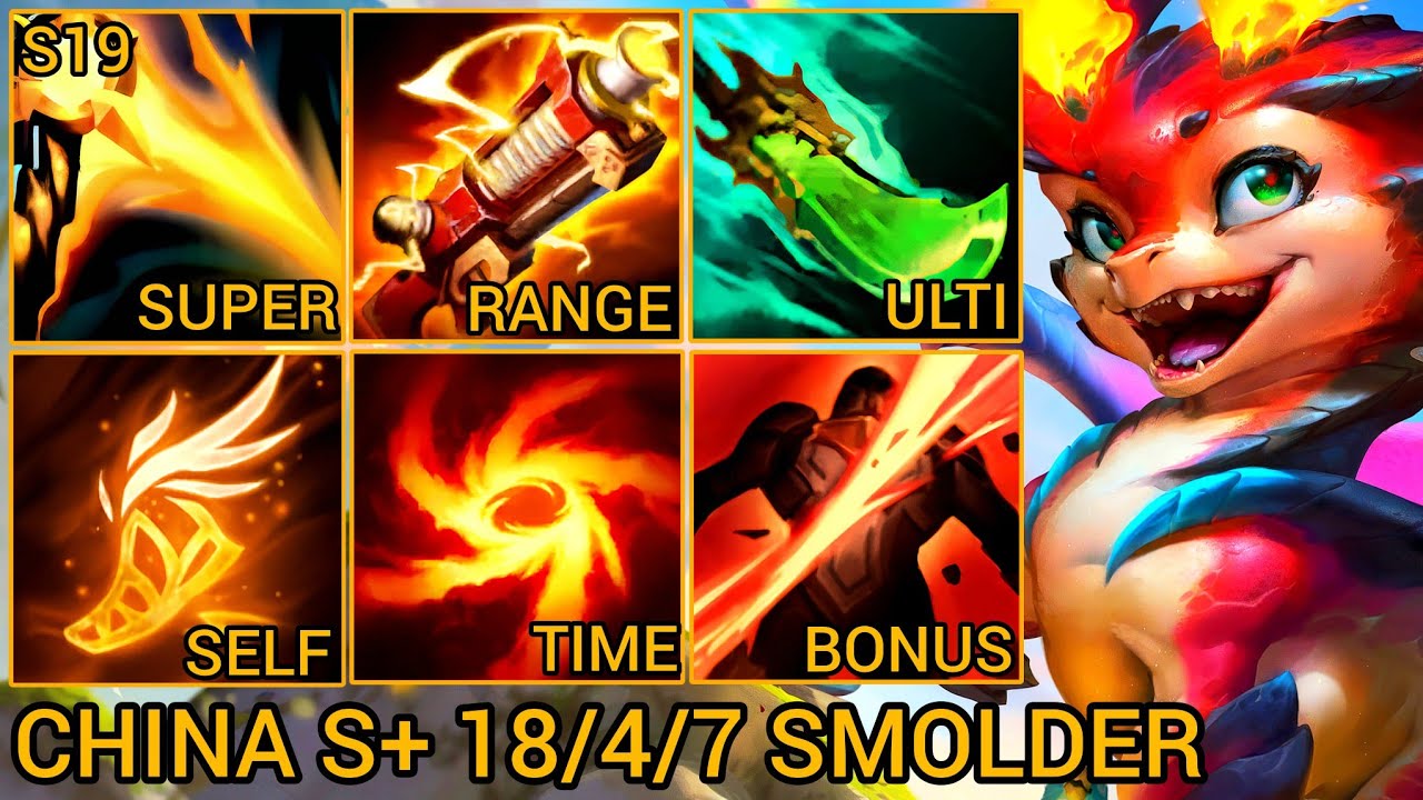 Sovereign Smolder MVP S Rating 18/4/7 - China Wild Rift New Build & Runes By Tiarty