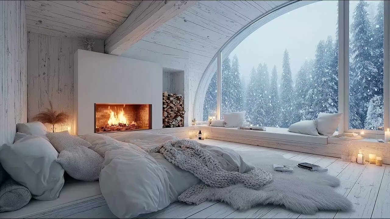 🧘Relaxing Fireplace Piano for Stress Relief 🔥 Calm Music for Sleeping & Meditation