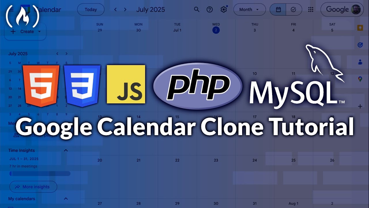 Google Calendar Clone Tutorial &ndash; PHP, MySQL, JavaScript, HTML, and CSS