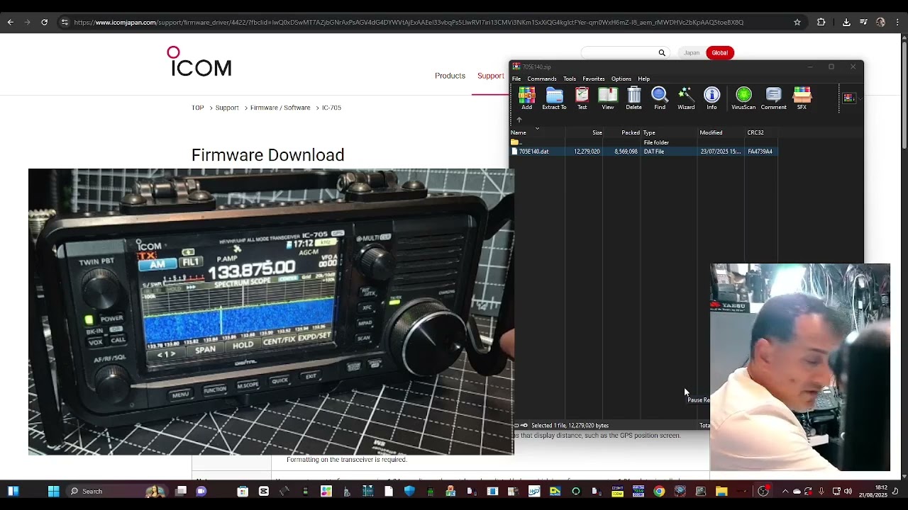 UPDATE - ICOM IC-705 v1.40 August 2025