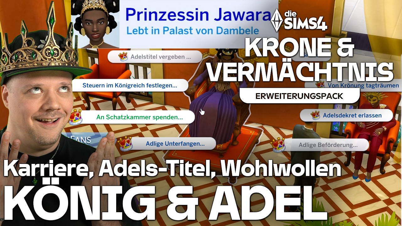 Adels-Karriere & Titel im Detail 👑 Die Sims 4 Krone & Vermächtnis-Erweiterungspack Debug-Inhalte