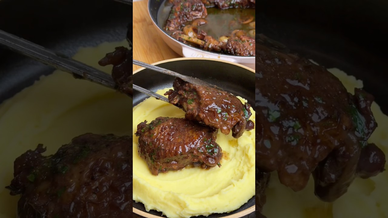 Coq au Vin &ndash; rooster in wine. A classic French dish, prepared for centuries in French restaurants.