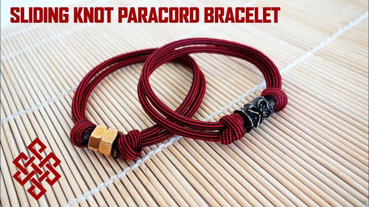 How to Make a Sliding Knot Paracord Bracelet with Hex Nut/Bead Tutorial