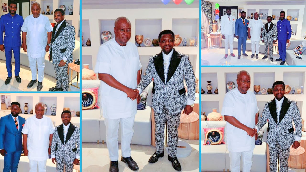 OPAMBOUR VISITS H.E JOHN DRAMANI MAHAMA AT HIS RESIDENCE TO CONGRATULATES HIM