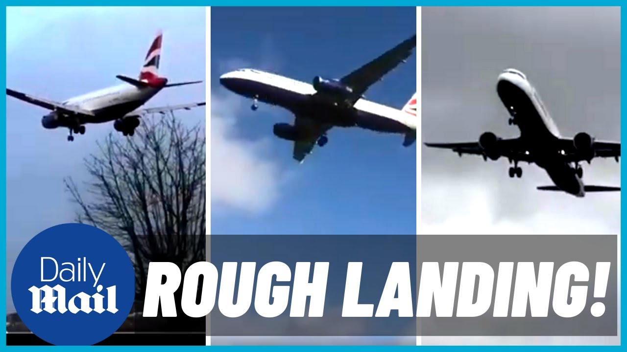 Eunice: Planes struggle to land at Heathrow Airport during storm's high winds