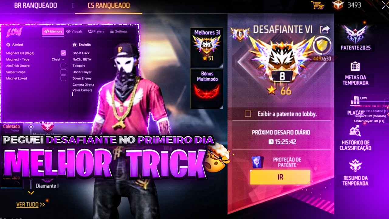 UPANDO NA RANQUEADA 🔥 LOW AIMTRICK