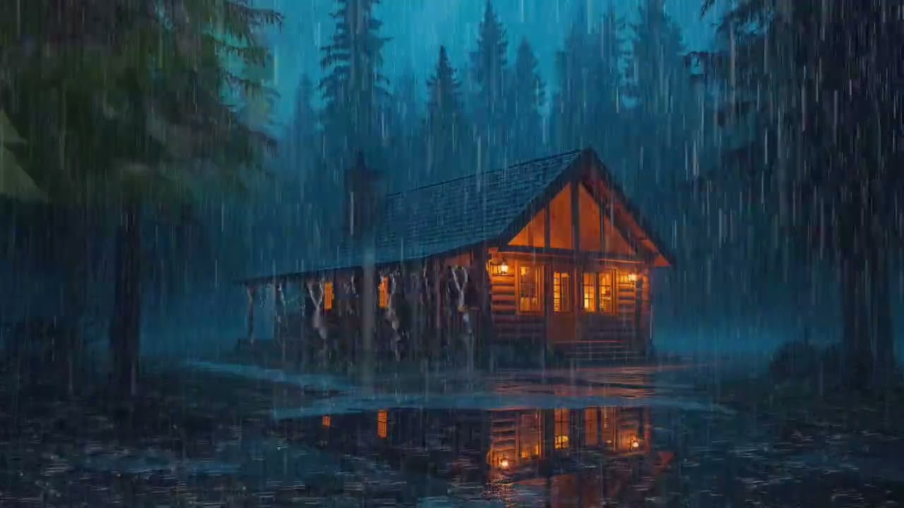 99% of YOU will Fall Asleep Fast | Strong Rain & Mighty Thunder on the Roof of Forest House at Night