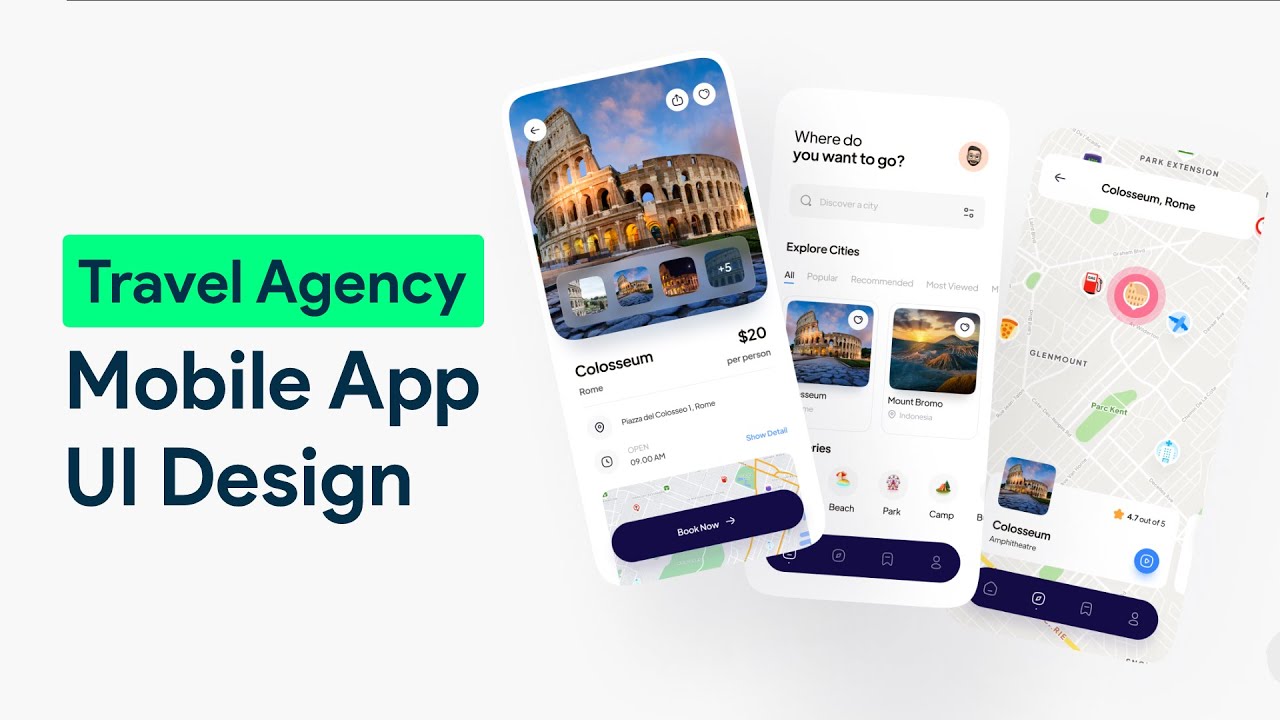 How to create a Travel Agency Mobile App UI Design in Figma