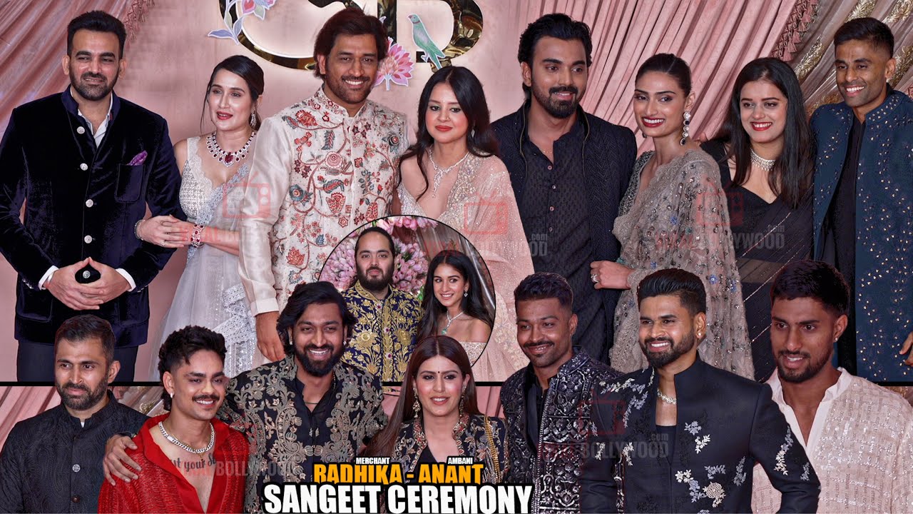 Indian Cricketers with their Wives at Anant Ambani - Radhika Merchant Sangeet Ceremony