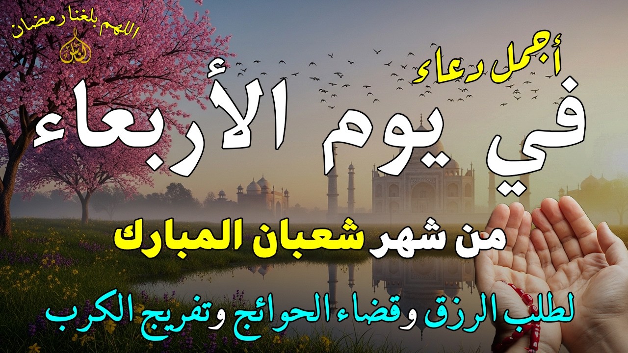 دعاء فى يوم الأربعاء المستجاب دعاء يوم 30 من شهر شعبان للرزق والشفاء العاجل وقضاء الحوائج 🤲(4k)