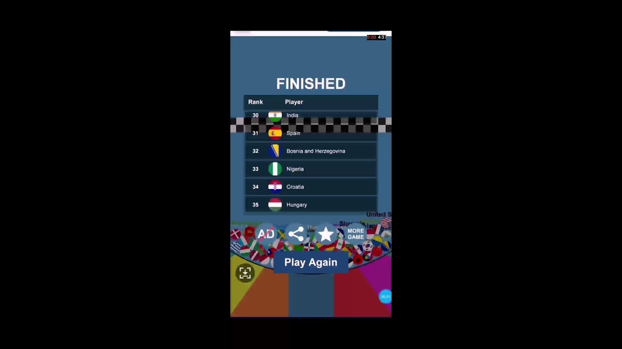 Country flags balls race