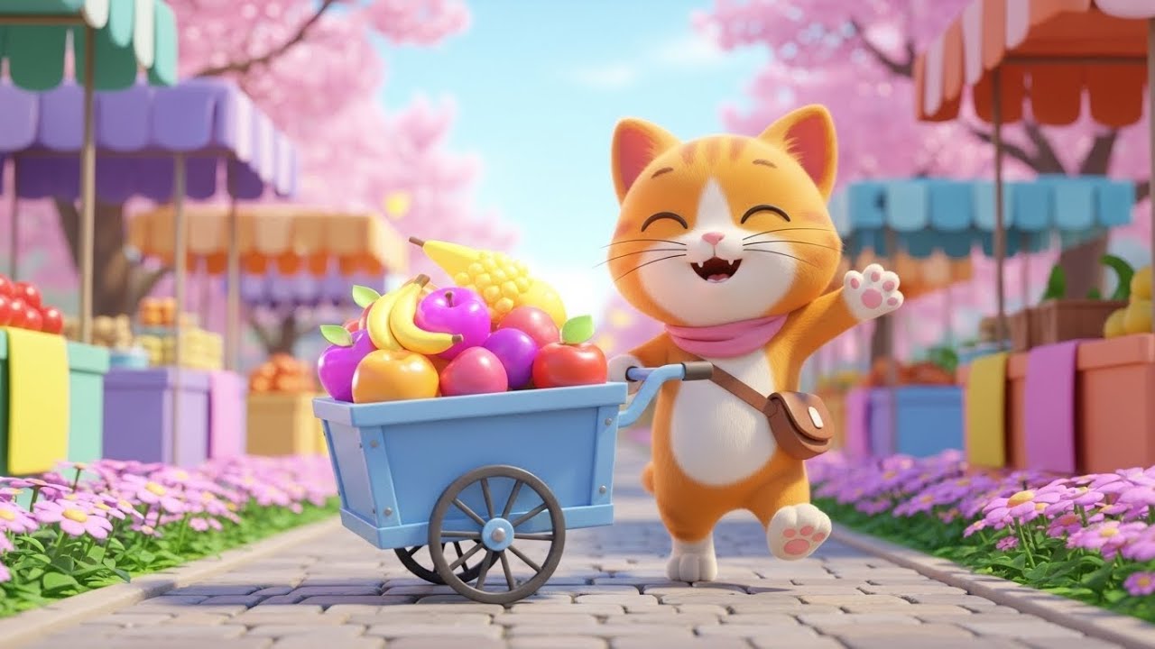 Китти отправляется за покупками на фруктовый рынок 🍎🍓🛒 | мультфильм для детей и веселые приключения