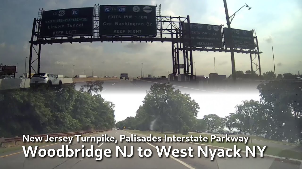 I-95/NJ Turnpike, Palisades Parkway: Woodbridge NJ to West Nyack NY